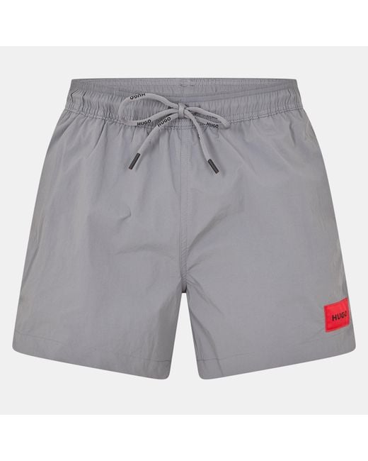 HUGO Gray Dominica Swim Shorts for men