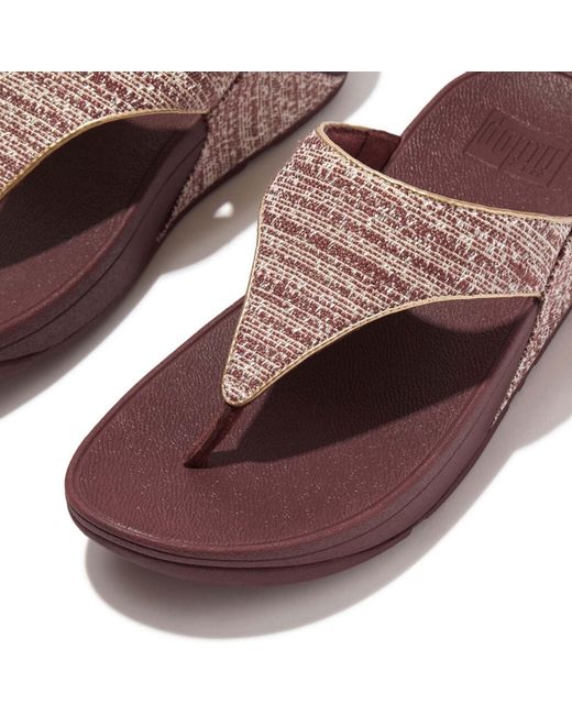Fitflop Brown Lulu Shimmerweave Toe-Post Sandals