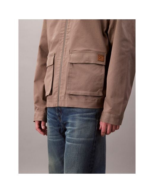 Calvin Klein Natural Ribbed Harrington Jacket for men