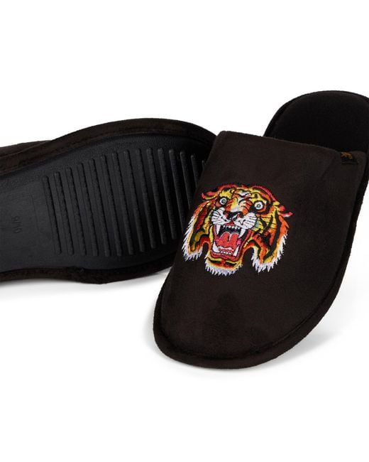 Ed Hardy Black Mule Slippers for men