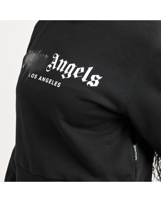 Palm Angels Black Over The Head Cropped Hoodie