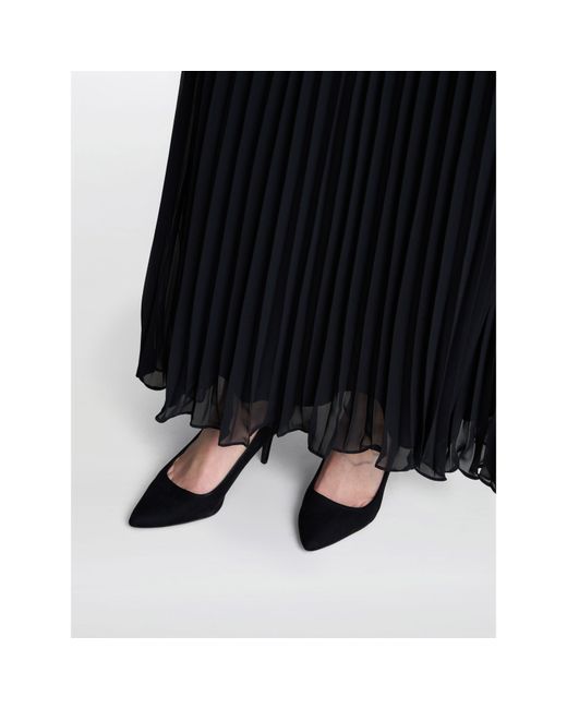 Gina Bacconi Blue Annie Long Pleated A Line Skirt