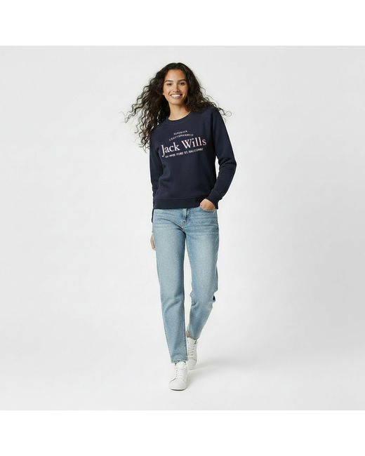 Jack Wills Blue Hunston Graphic Crew Neck Sweatshirt