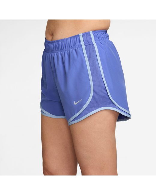 Nike Blue Tempo Dri-Fit Mid-Rise Brief-Lined Running Shorts