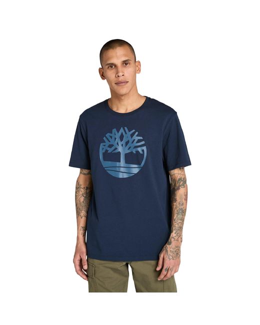 Timberland Blue Kennebec River Tree Logo Short Slee for men
