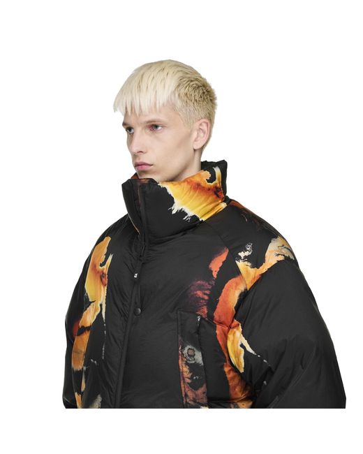 Y-3 Black Water Repellent Nylon Medium Puffer Jacket for men