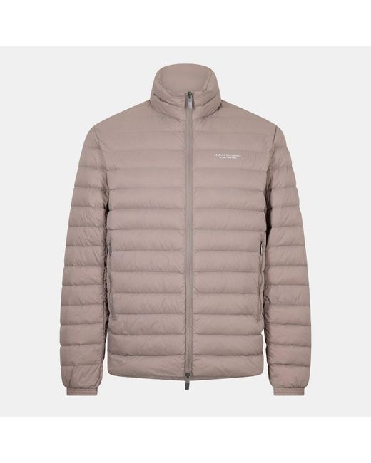 ARMANI EXCHANGE Brown Down Short Puffer Jacket for men
