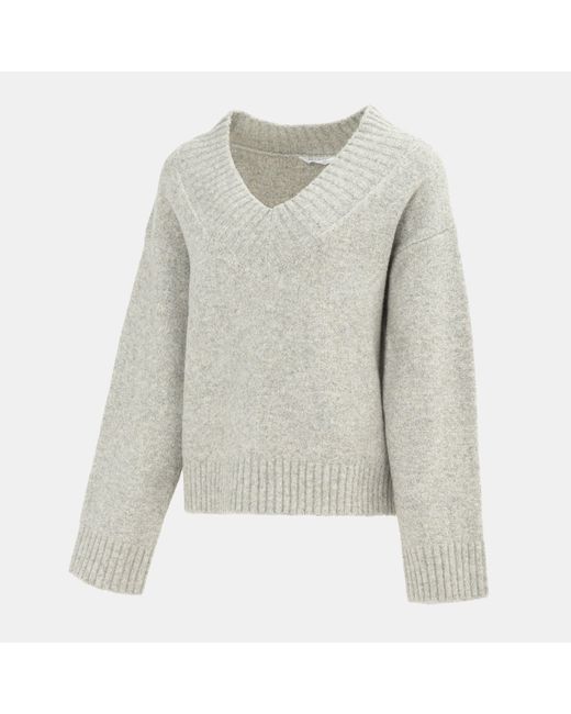 Miso Gray V Neck Knit Jumper