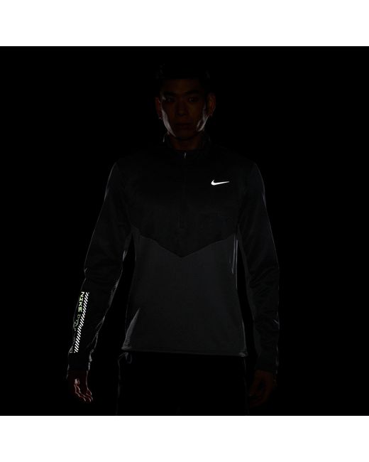 Nike Gray Long Sleeve Performance Running Top for men