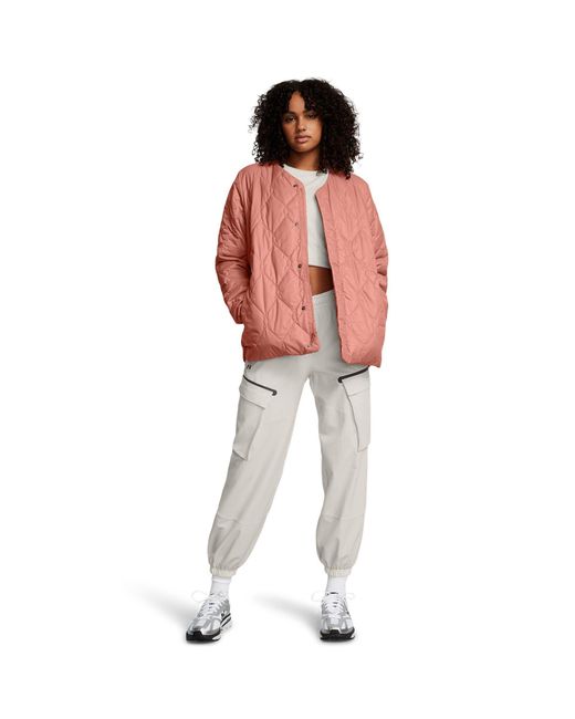 Under Armour Pink Diamond Water-Repellent Fitted Quilted Jacket