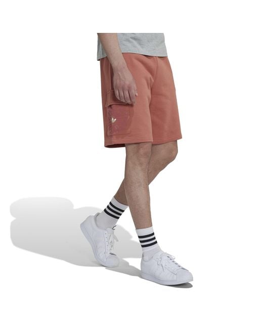 Adidas Originals Brown Graphic Ozworld Cargo Shorts for men