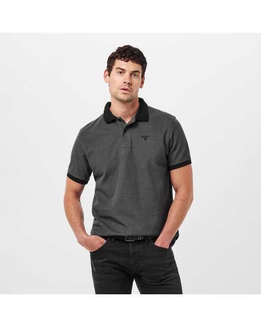Barbour Gray Sports Polo Mix Shirt for men