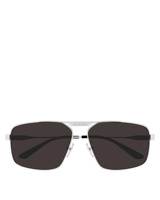 Balenciaga Black Rectangle Sunglasses Bb0418Sk-002 for men