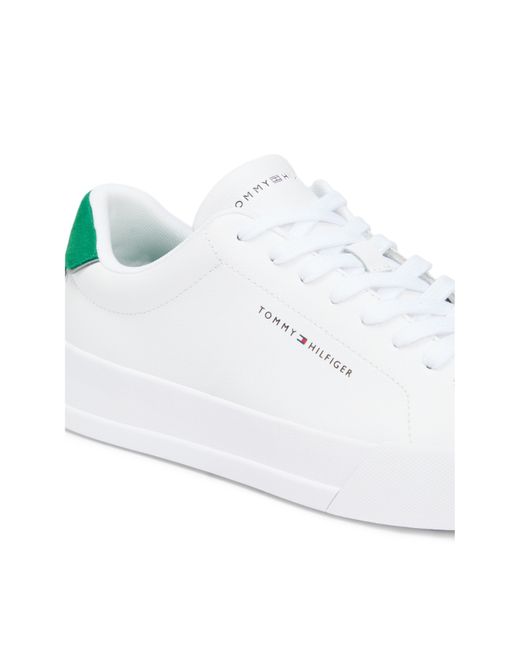 Tommy Hilfiger White Court Leather Low Top Trainers for men