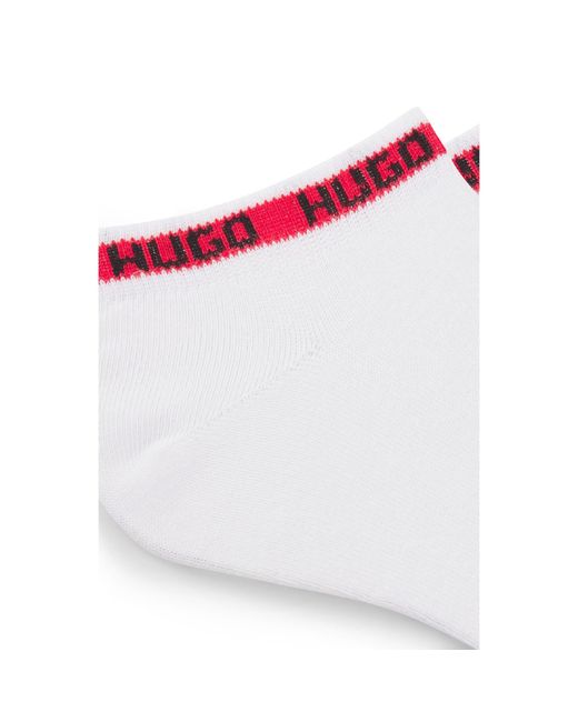 HUGO White 2 Pack Of Tape Logo Socks for men