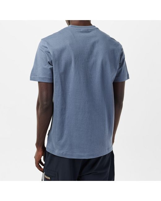 Napapijri Blue Nap Box Logo Short Sleeve T-Shirt for men