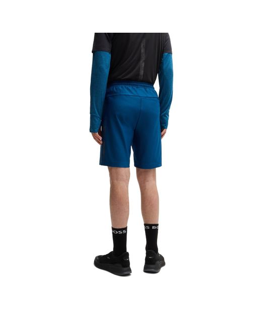 Boss Blue Headlo Active Fleece Jogger Shorts for men