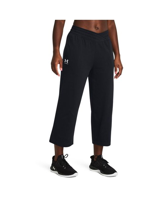 Under Armour Blue Ua Rival Terry Crop Wide Leg Tracksuit Bottom