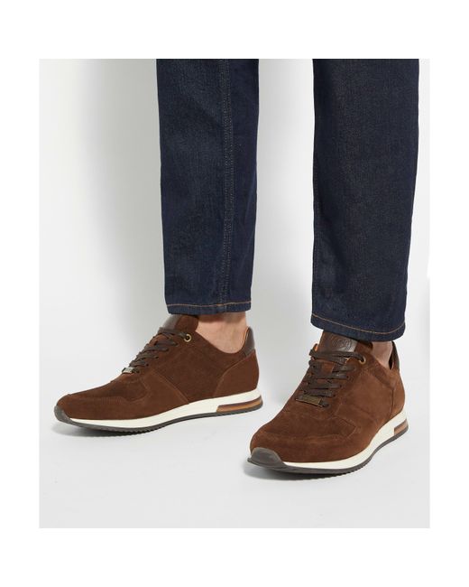 Dune Brown Trilogy Runner Low-Top Trainers for men
