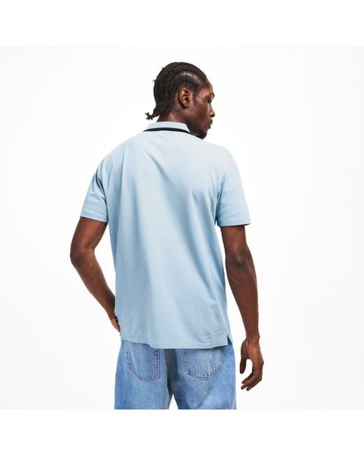 Paul Smith Blue Zipped Short Sleeve Polo Shirt for men