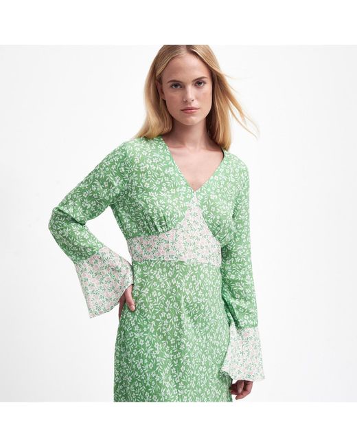 Barbour Green Sandgate Floral Maxi Dress