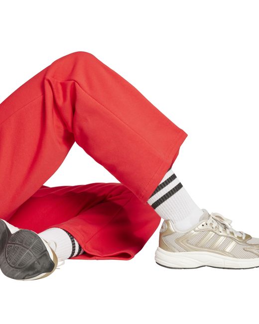 Adidas Red Open Hem Fleece Joggers