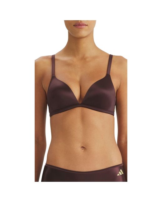 Adidas Brown Sport Active Micro Contour T-Shirt Bra