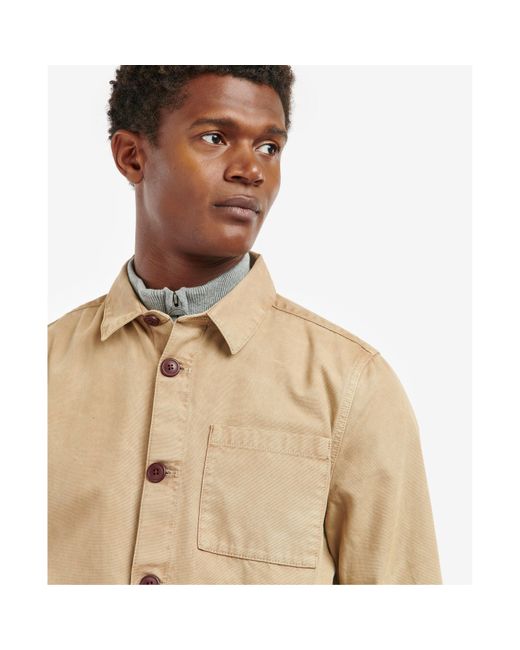 Barbour Natural Washed Cotton Long Sleeve Overshirt for men