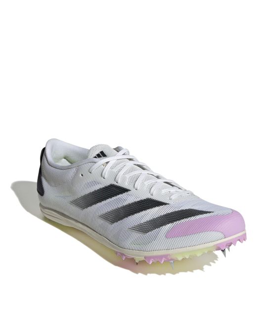 Adidas White Adizero Running Spikes for men