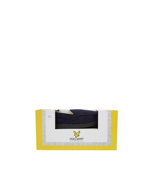 Lyle & Scott Blue Aspen Moccasin Slipper for men