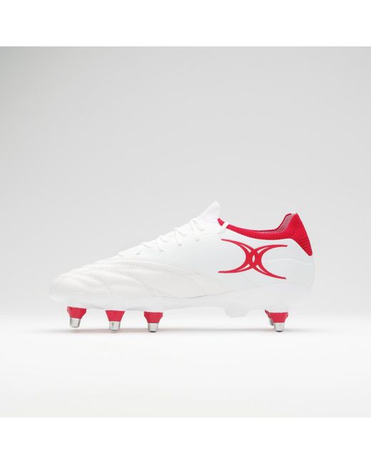 Gilbert Red Icon Players 8 Soft Ground Rugby Boots Adults