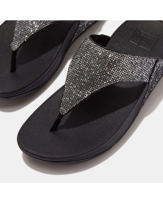 Fitflop Black Fit Flop Lulu Glitterball Toe-Post Sandals