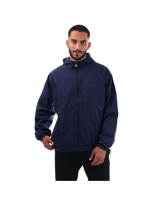 Adidas Originals Blue Rekive Reversible Windbreaker Jacket for men