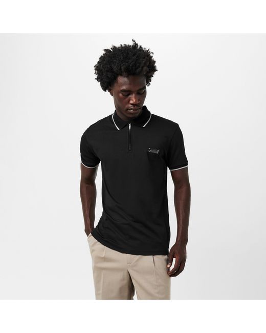Mallet Black Breathable Soft-Touch Short Sleeve Polo Shirt for men