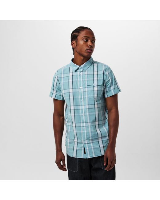 Bench Blue Giala Short-Sleeve Patterned Shirt for men