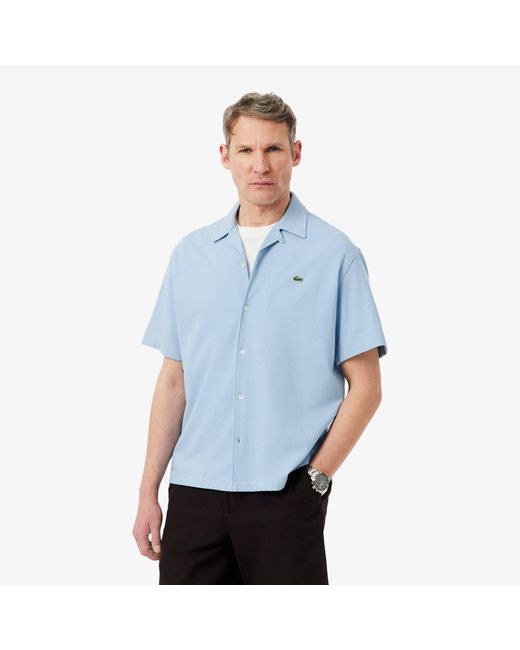 Lacoste Blue Short Sleeve Plain Shirt for men