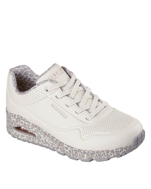 Skechers White Uno Stand On Air Trainers