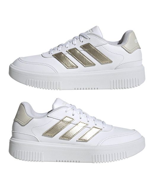 Adidas White Courtblock Trainers