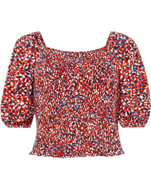 Phase Eight Red Kamila Ditsy Print Co-Ord Top