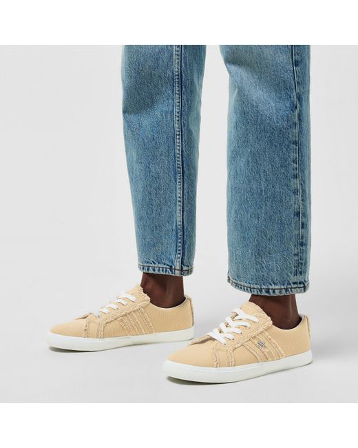Ralph Lauren Natural Janson Leather Court Trainers