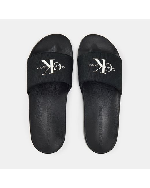 Calvin Klein Black Logo Sliders
