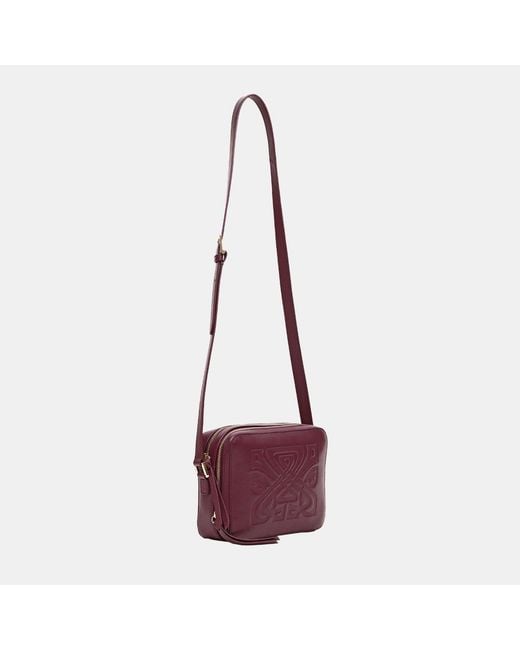 Biba Purple Leather Rachel Cross Body Bag