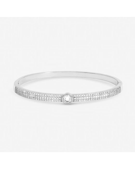 Jon Richard Metallic Plated Crystal And Pave Stone Bangle