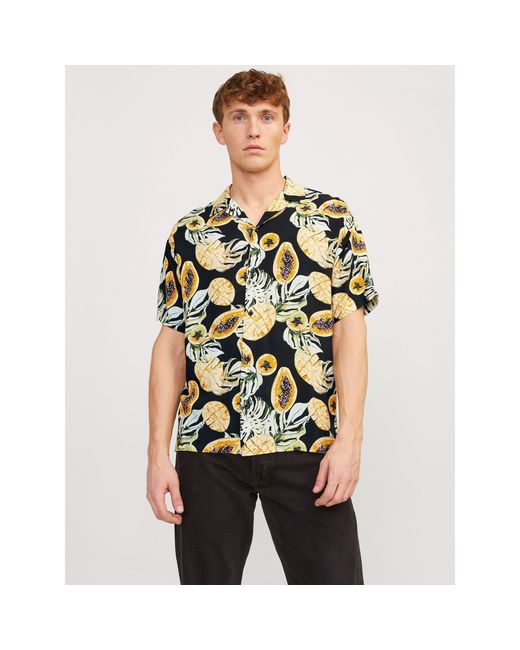 Jack & Jones Black And Tampa Regular Fit Short Sleeve Shirt for men