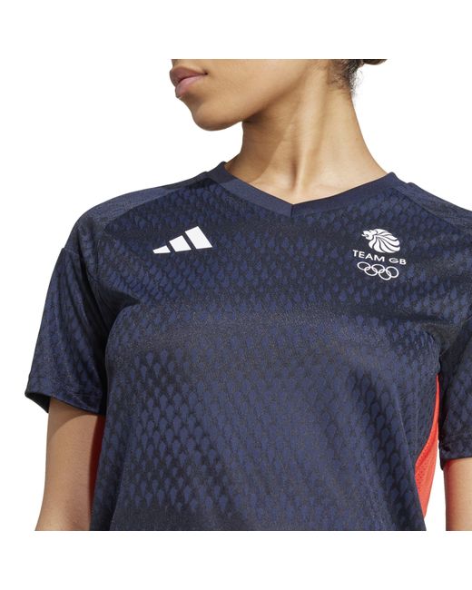 Adidas Blue Great Britain Short Sleeve T-Shirt