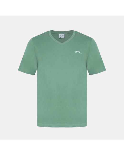 Slazenger 1881 Green V Neck T Shirt for men