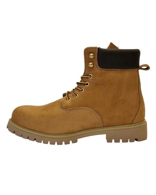 Lee Cooper Brown 6in rugged Boots for men