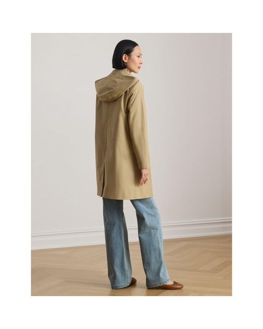 Ralph Lauren Natural Genuine Leather Structured Trench Coat