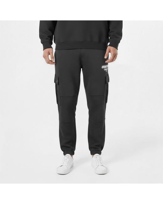 Jack Wills Blue Script Cargo Cotton Ribbed Cuffs Joggers for men
