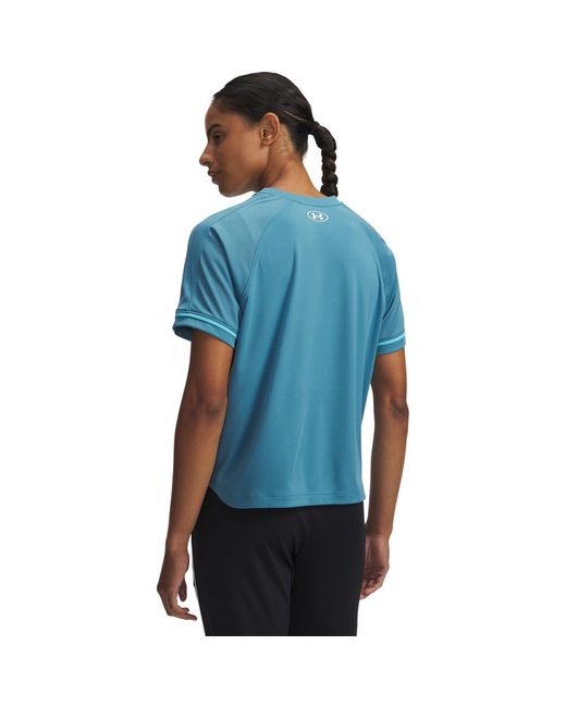 Under Armour Blue Challenger Boxy Short Sleeve Performance Gym Top
